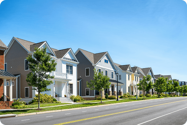 Neighborhood street in the service area